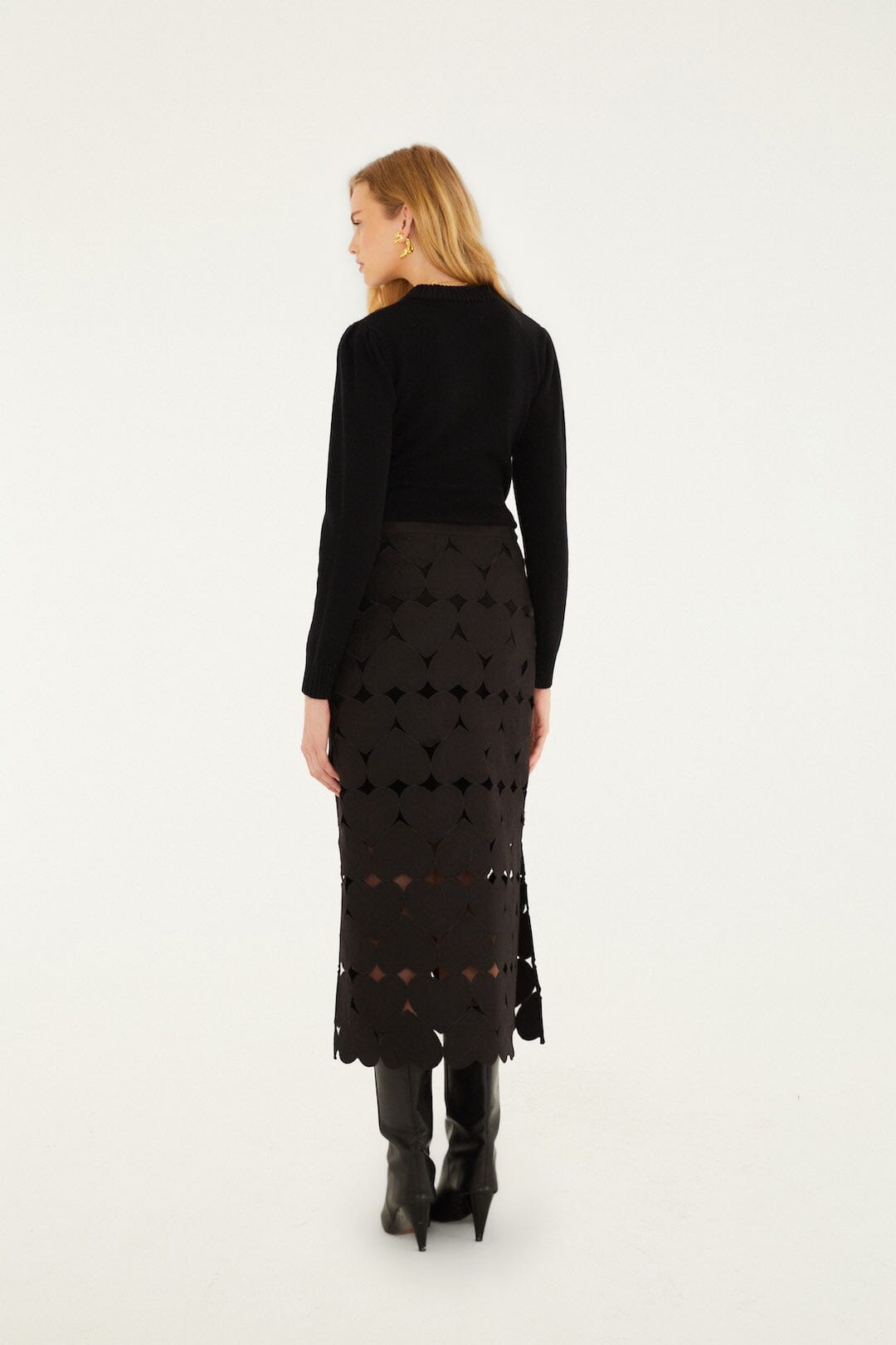 Black Hearts Euroflax Premium Linen Midi Skirt